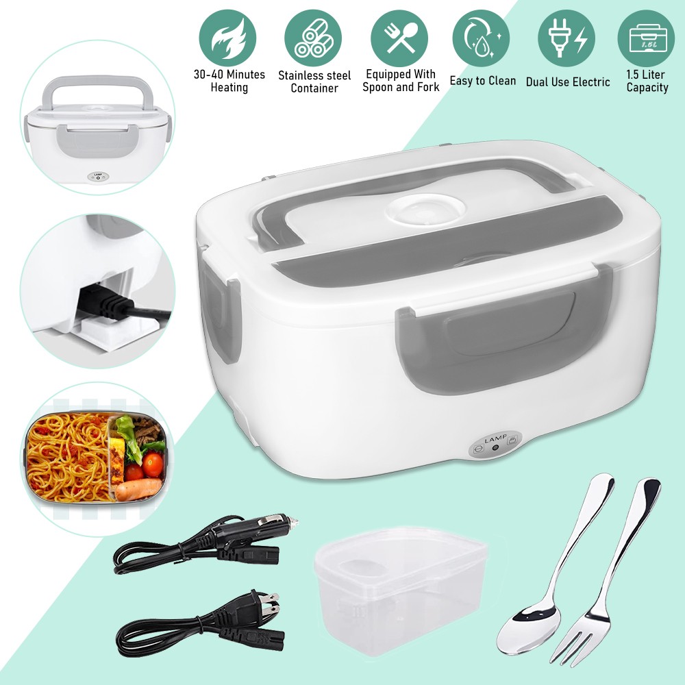 1.5L Electric Heating Lunch Box Portable for Car Office Food Warmer Container US
