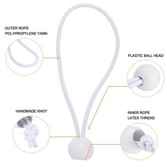 50Pcs Ball Bungee Cords 6″ Heavy Duty Bungee Cord Balls for Tent Holding White