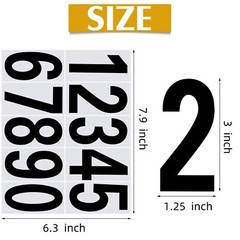 Reflective Custom Mailbox Numbers Vinyl Decals Stickers Waterproof 4 inch 3 inch