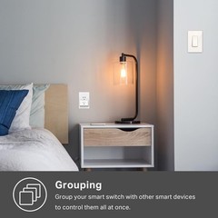 Compact Light Almond Smart Light Switch – Voice Control with Alexa & Google