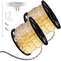 Warm White LED Rope Lighting Flexible Indoor Outdoor Christmas Extend to 300ft