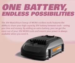 WG170.3 Worx 20V 4.0 Cordless Grass Trimmer/Edger 60 Min Quick Charger