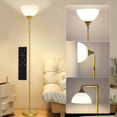 Anrotix LED Floor Lamp Horn-Shaped Metal Standing Light Remote Dimmable Folding