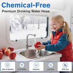 30FT 360Days Fresh Water Hose for RV, Drinking Water Safe & -45°F 2 in 1 Heated