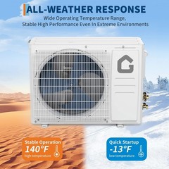 12000BTU Mini Split Central Air Conditioner & Heat Pump SEER2 18.5 220V Inverter