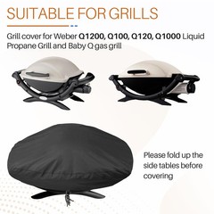 Grill Cover for Weber Q1200, Q1400, Q140, Q120, Q100 and Q1000 Grills, Outdoo…