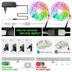USA – LED Strip Lights 100ft 50ft 5050 RGB Room Light with Remote