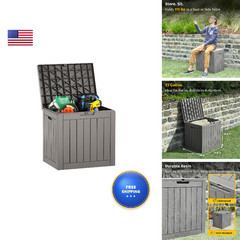East Oak Outdoor Storage 31 Gallon Deck Indoor And Outdoor Use Waterproof Resin
