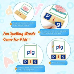 Learning Toys for 3 4 5 Years Old Kids – 116Pcs Short Vowel Letters Sorting Spel