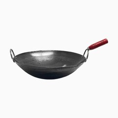 16” Carbon Steel Wok W/ Handle Pan Gourmet Chinese Traditional Wok Cookware