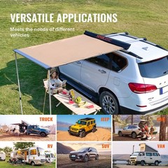 4.6×6.6ft 3000mm PU 50+ UV Waterproof Retractable Awning for Car Truck SUV Van