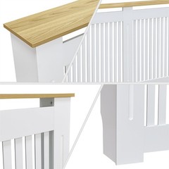 Modern Radiator Cover with Table Top, White Radiator Cabinet, Enclosure for Home