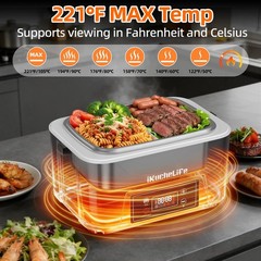 Cordless Electric Lunch Box with Scheduled Heating,1.2L Portable Food Warmer ，l