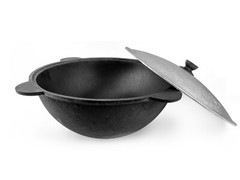 Kazan 100% Cast Iron Authentic Uzbek Cauldron & Oven Uchag Pilaf Plov Lagman Wok