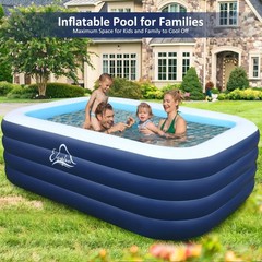 Eisenfuer Inflatable Pool For Kids And Adults No Collapse 100 X 60 X 30