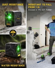 Fanttik D2 Pocket Green Laser Level, 100 ft Self-Leveling Cross Line Laser, Type