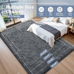 OLANLY Area Rugs for Living Room Bedroom, Machine Washable 4×5.9 Ft, Grey