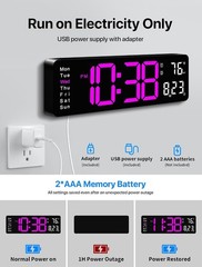 Digital Wall Clock, 16″ Large Display Digital Clock with Remote Control Dimming