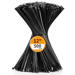 Cable Zip Ties 12 inch Pack Zip Ties Heavy Duty 50lbs Tensile 500 Black
