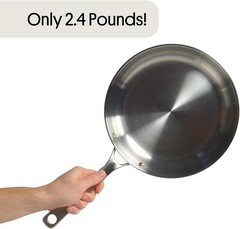 STRATA Carbon Steel Clad 10.5″ Frying Pan Skillet, 3-Ply Carbon Steel Cookware