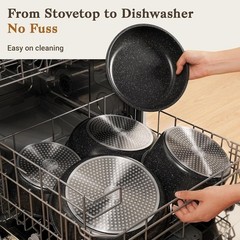 15-Piece Non Stick Cookware Set with Detachable Handles, Oven Safe Induction