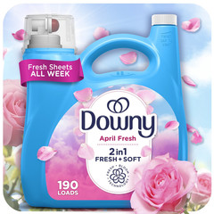 Liquid Fabric Softener and Conditioner, April Fresh Scent, 140 Fl Oz, 190 Loads