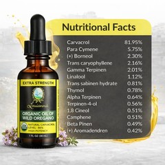 Louianna – Organic Wild Oregano Oil, Pure Oil of 1.02 Fl Oz (Pack 1)