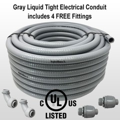 Flexible Liquid Tight, Non-Metallic Electrical Conduit with Fittings – UL Listed