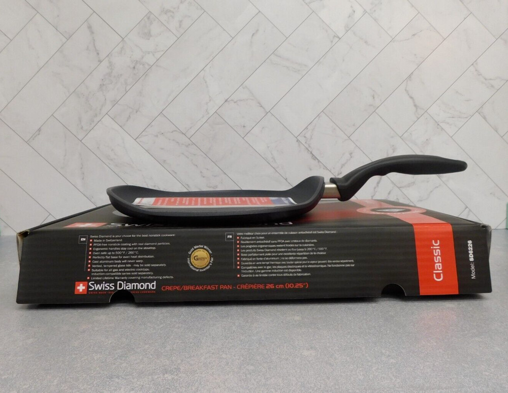 Swiss Diamond Classic Nonstick 10.25 Inch Crepe Pan – NEW