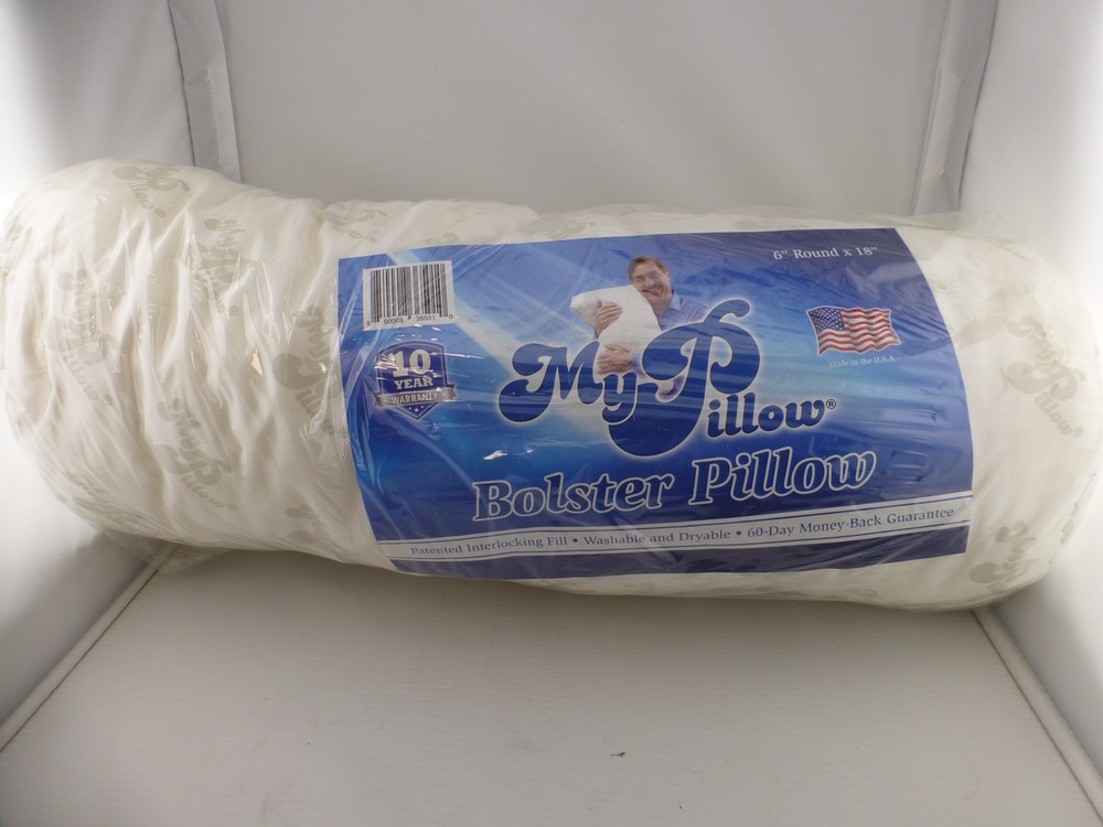 MyPillow Bolster Pillow 6″ Round x 18″ White Shredded Poly Fill USA Made R5