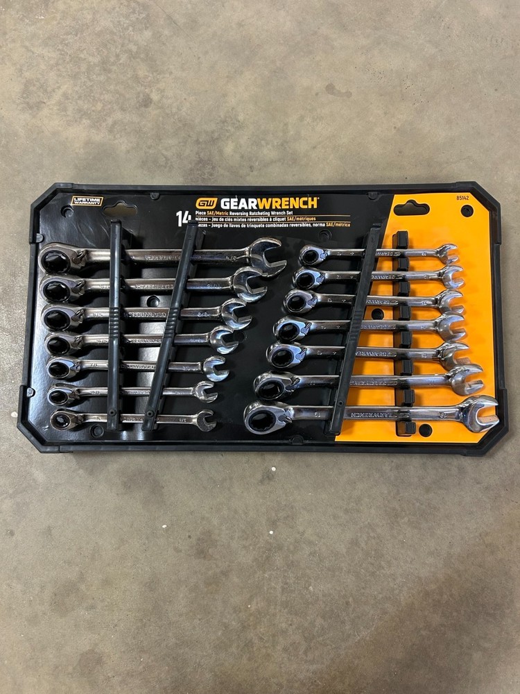 Sae/Metric 72-Tooth Reversible Combination Ratcheting Wrench Tool Set (14-Piece)