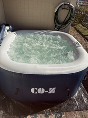 CO-Z Inflatable Square Hot Tub Spa, Blue/White Portable Inflatable Hot Tub