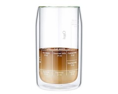 Moderna Artisan Series 15oz Double Wall Barista Coffee Glass [Set of 2 or 1]