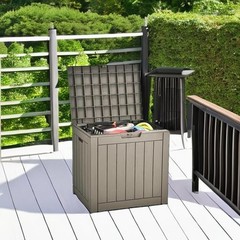 31 Gallon Waterproof Outdoor Storage Box, Lockable Lid for Patio, Pool & Garden