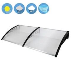 Window Awning Front Door Eaves Canopy Polycarbonate Roof Cover 40” /80”/120”