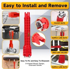 8 IN 1 Multi tool Faucet Sink Installer Pipe Wrench For Plumbers & Homeowners