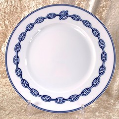 Hermes Paris Dessert Plate Chaine d’Ancre Porcelain Tableware Set of 2 with Box