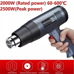 2500W Electric Heat Gun with LCD Display, Dual Temperature Control+4 Nozzles