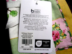 WILLIAMS SONOMA CANTON ROSE NAPKINS SET OF FOUR COTTON TWILL 20″ SQ NEW WITH TAG