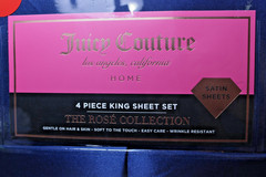 Juicy Couture Royal Blue Satin 4pc KING Sheet Set Easy Care Soft Sleek Smooth