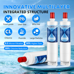 4396508, 4396510, 4396508p, 4396547 Refrigerator Water Filter, 4 Packs