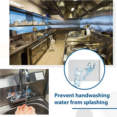 2 Pcs Stainless Steel Side Splash Guard for Sink 20 X 12 Inch Wall Mount Guard w