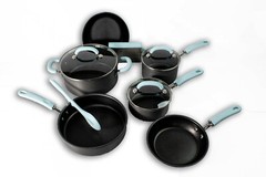 Rachael Ray 11-Piece Hard Anodized Aluminum Cookware Set, Gray
