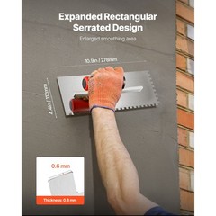 10.9 x 4.4 in Ergonomic Tile Trowel for Smooth Application