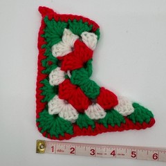Vtg Handmade Crochet Christmas Ornaments LOT of 4 Santa Stocking Holiday Decor