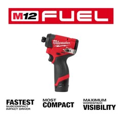 Milwaukee 3453-22 M12 FUEL 1/4″ Hex Impact Driver Kit
