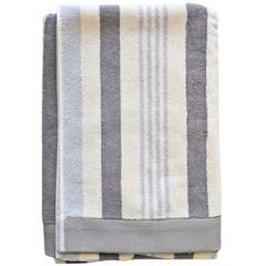 Hotel & Spa Pool Beach Towels 100% Ring Spun Cotton Gray Striped Hanging Loop