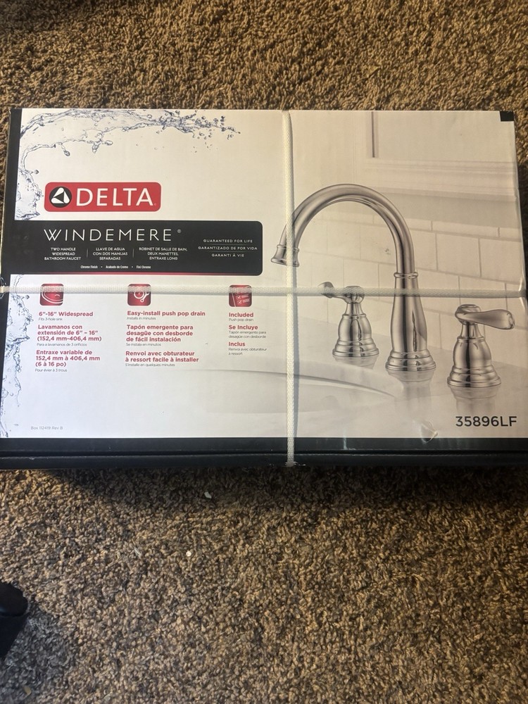 Delta Bathroom Faucet Polished Chrome Windemere 35896LF