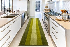 Non Skid, Machine Washable, Hallway, Kitchen Runner Rug, Custom Length, Green
