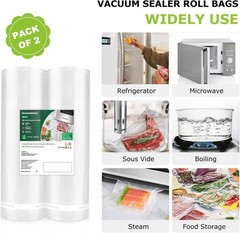 11″x50′ Commercial Grade Vacuum Sealer Bags Rolls Food Saver Storage Bags 4Mil